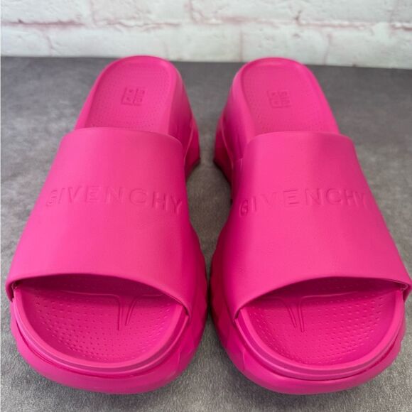 Givenchy Pink Leather Marshmallow Wedge Sandals NIB 40 - Picture 4 of 11